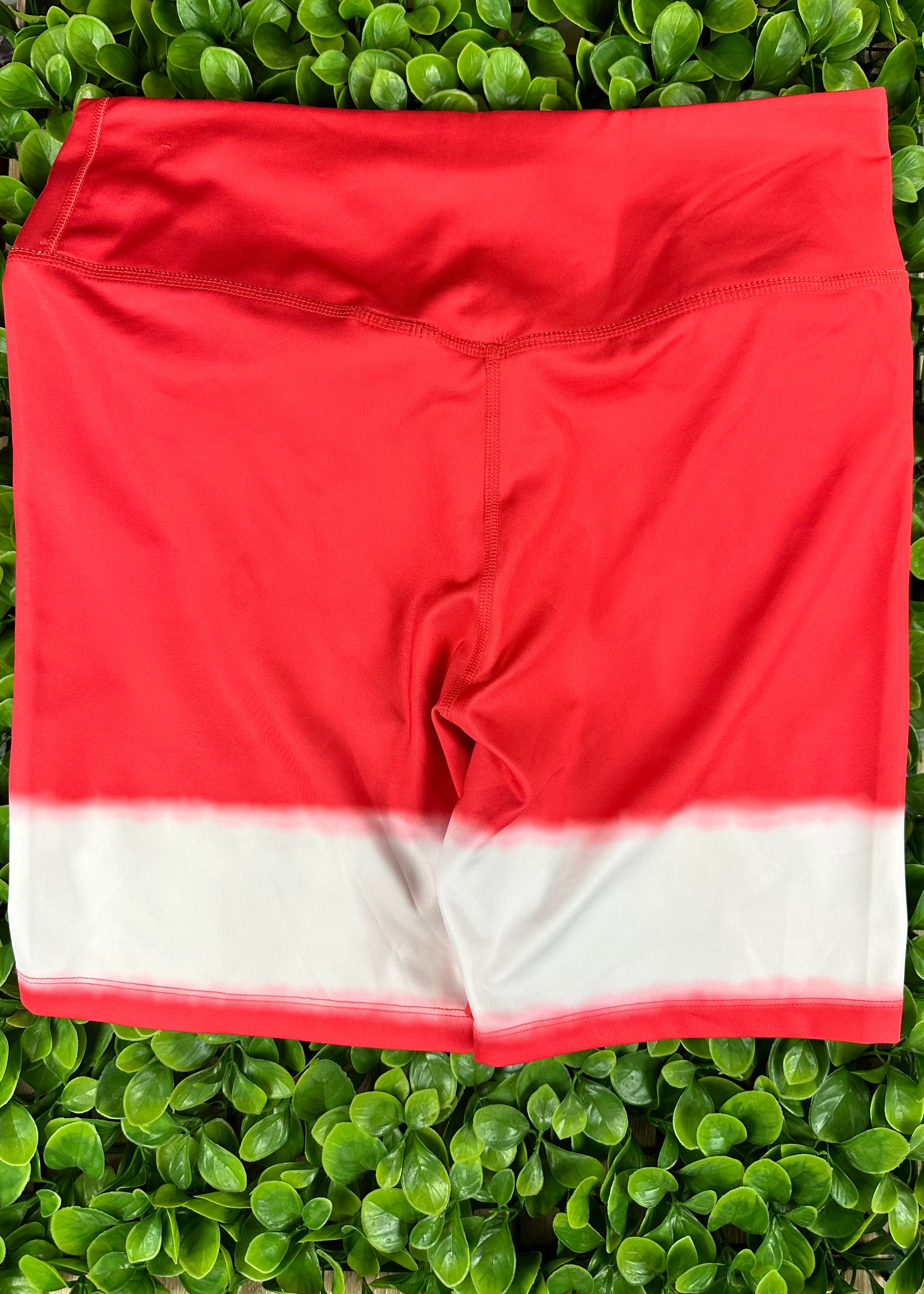 Red and White Biker Shorts By Nike