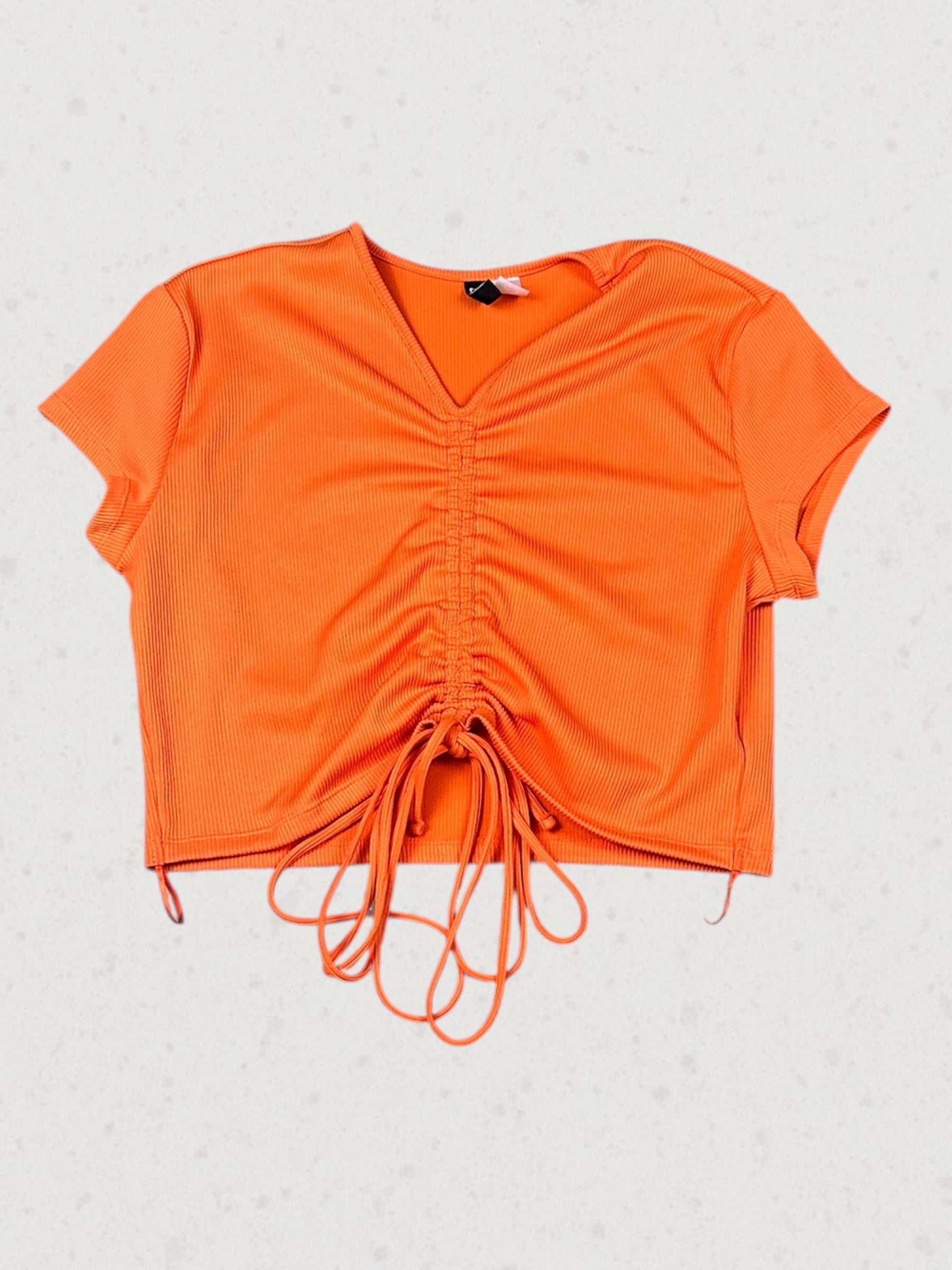 Orange H&M Womens Drawstring Shirt