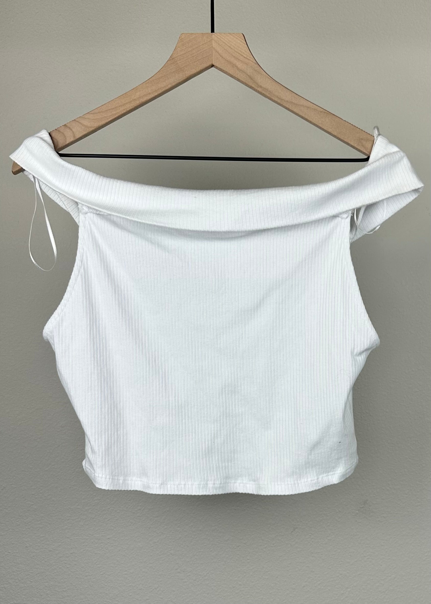 White Off the Shoulder Crop Top by Zara
