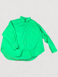 Womens Green Oversized Button Up