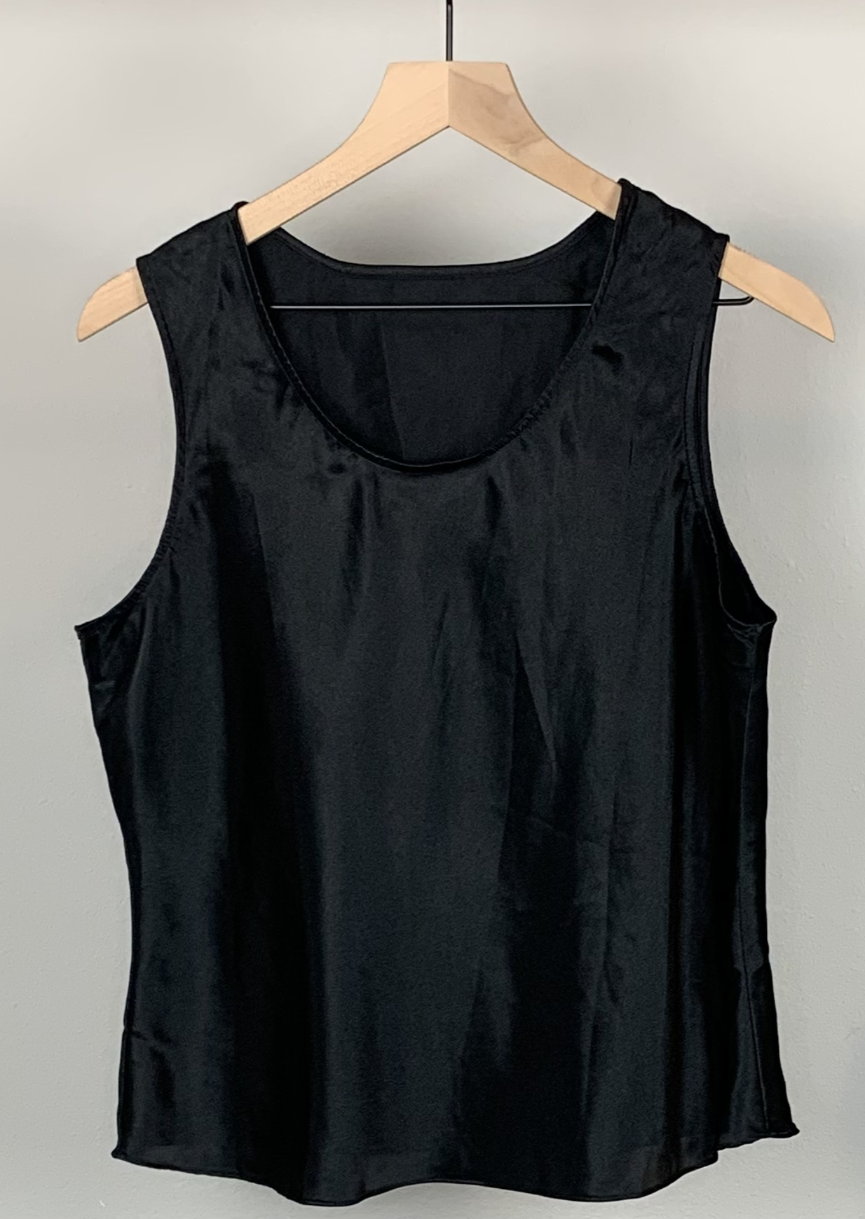 Jet Black Satin Blouse