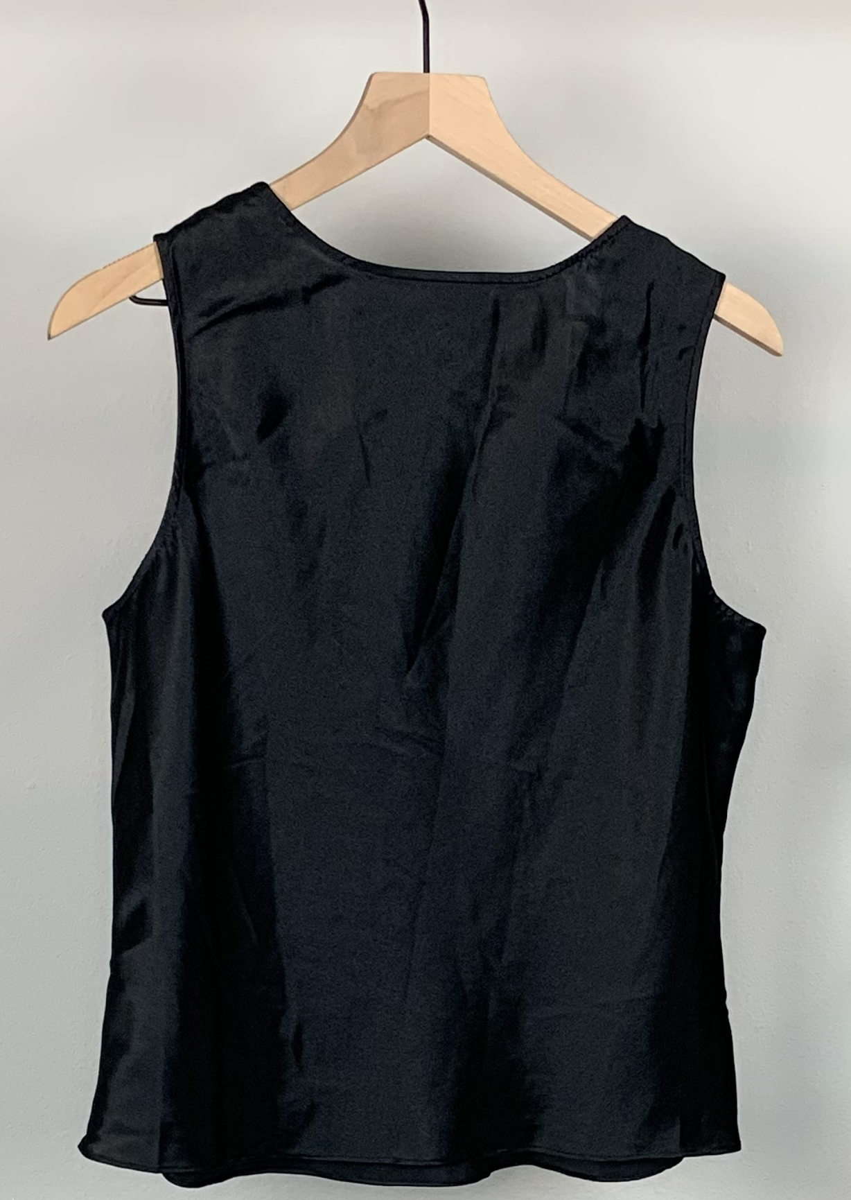Jet Black Satin Blouse