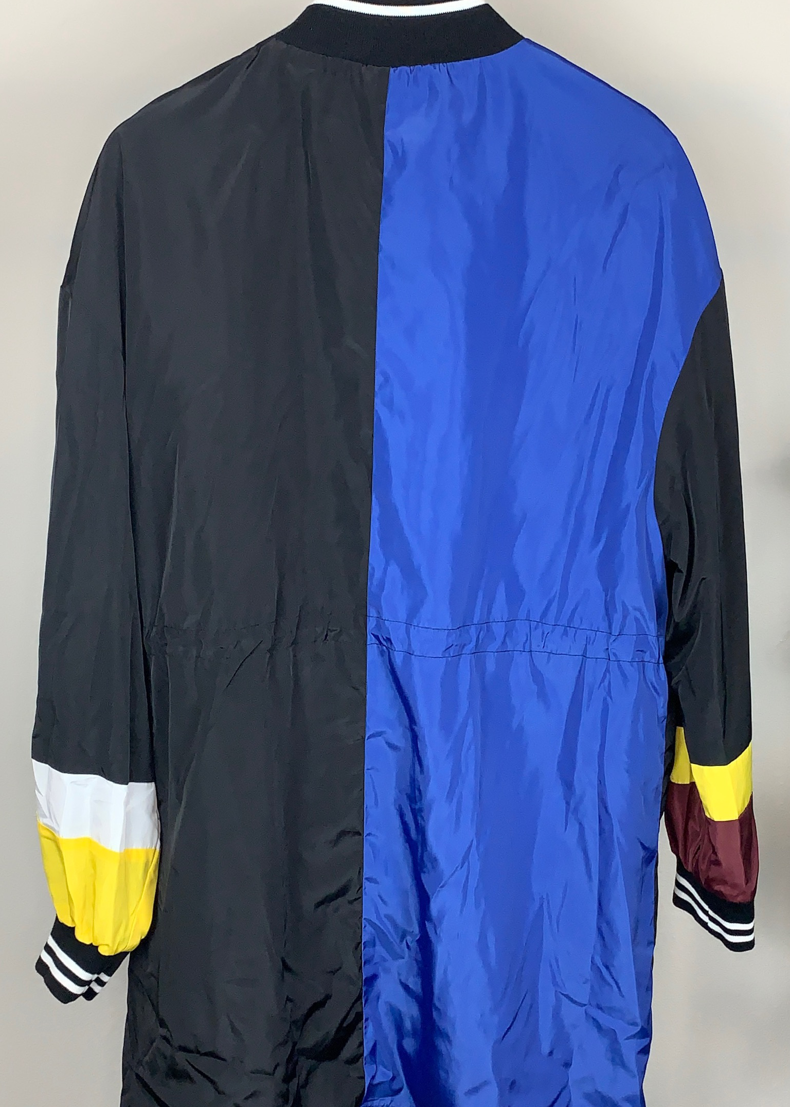 Burgundy and Black Color Block Jacket