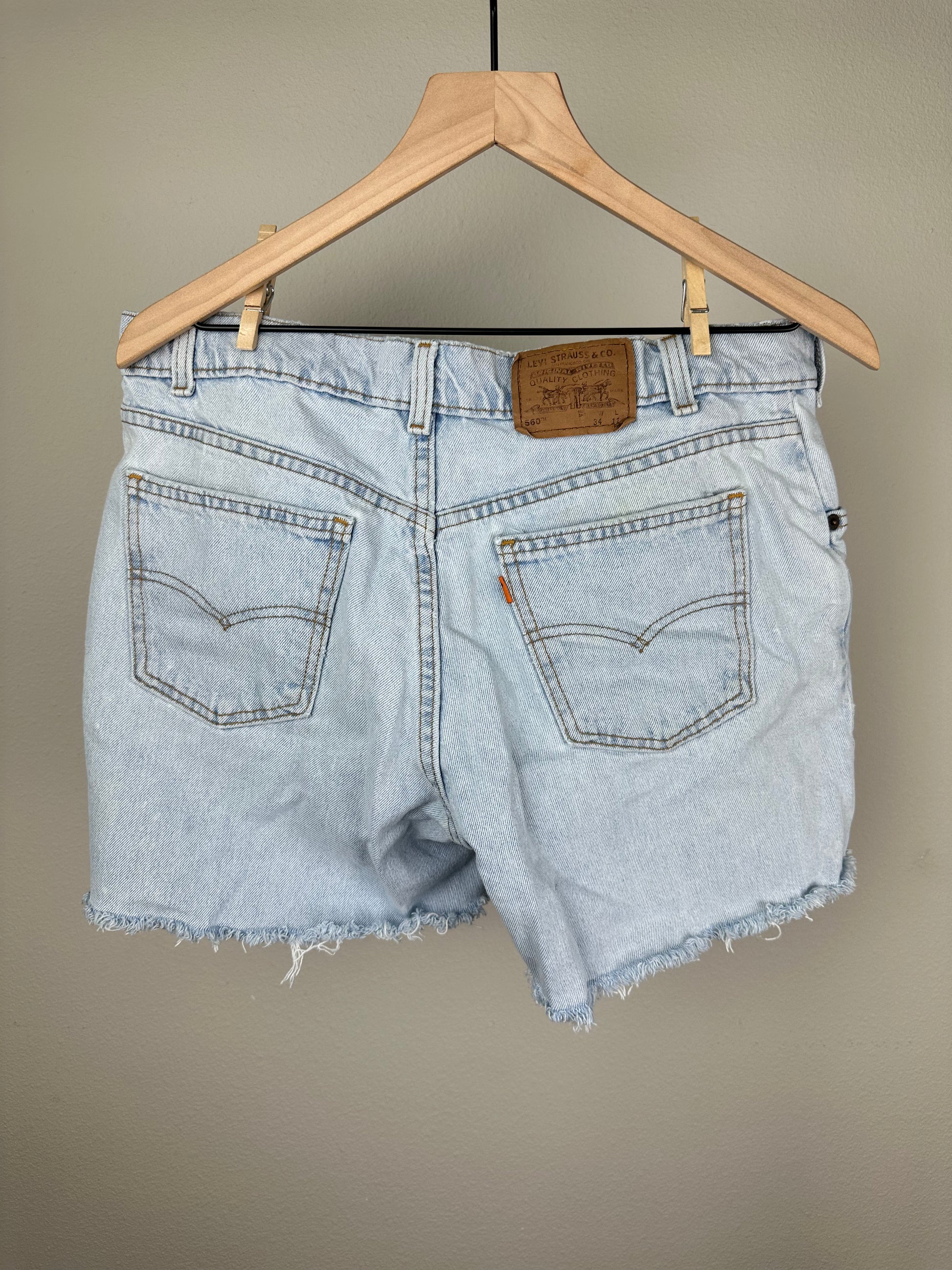Levi 560 Light Wash Denim Shorts Off Racks Shop