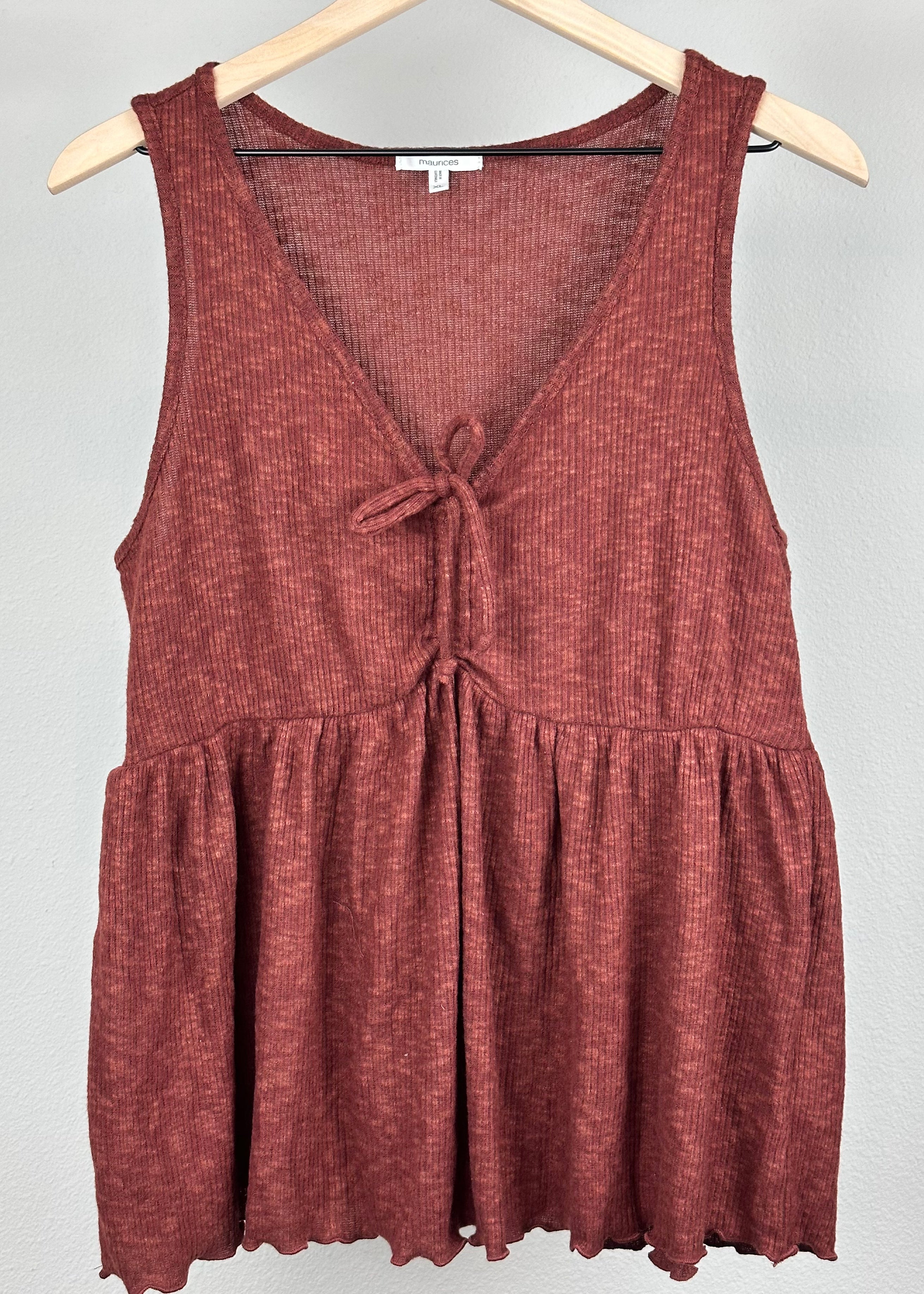 Burgundy V-Cut Lounge Top By Maurices