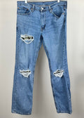 Distressed Camo Patch Levi Jeans