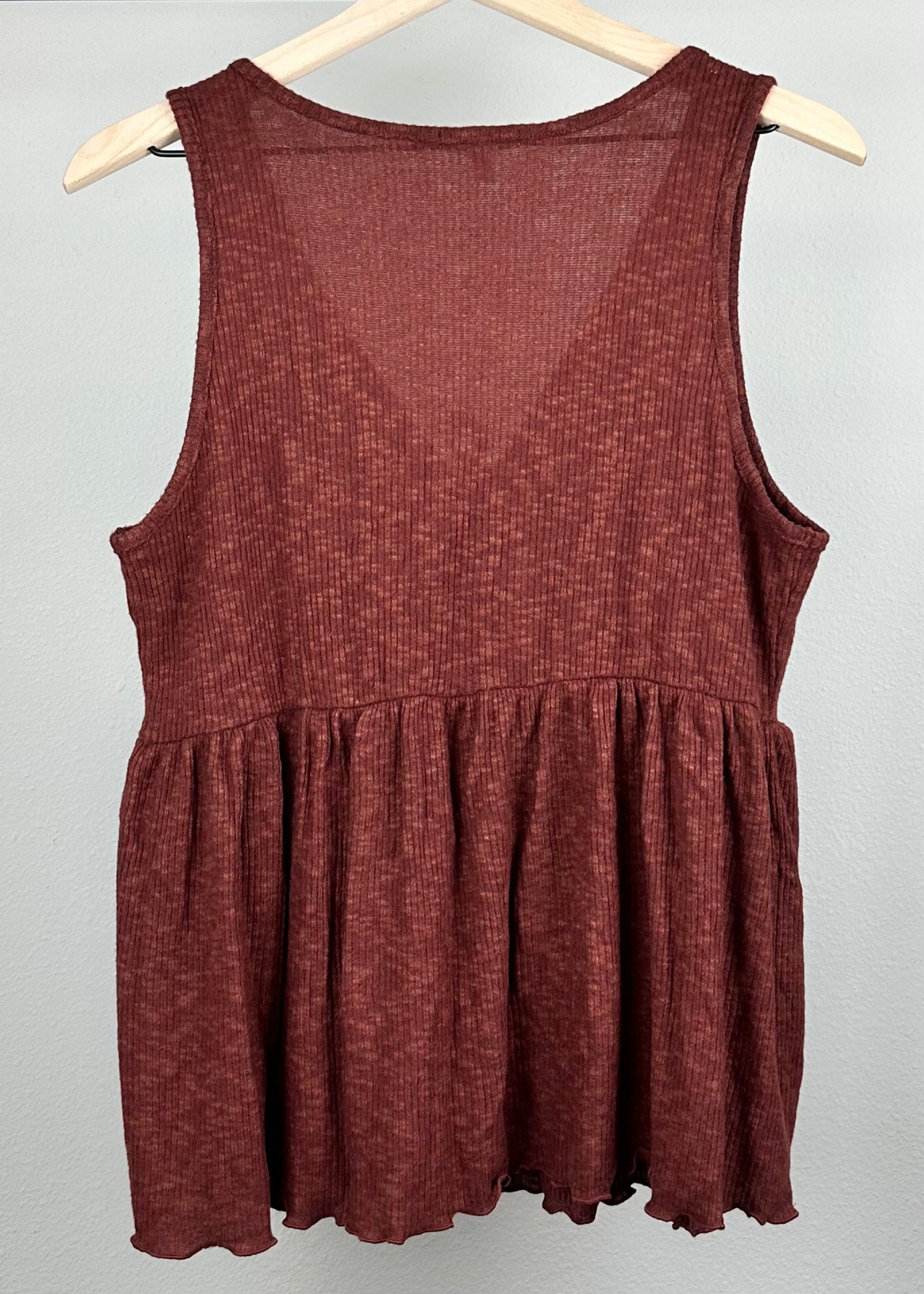 Burgundy V-Cut Lounge Top By Maurices
