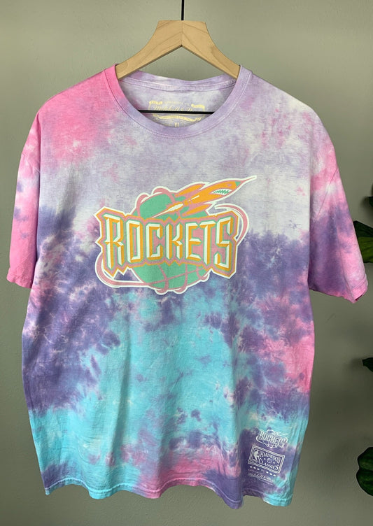 Houston Rockets Tie Dye T-shirt By Mitchell & Ness