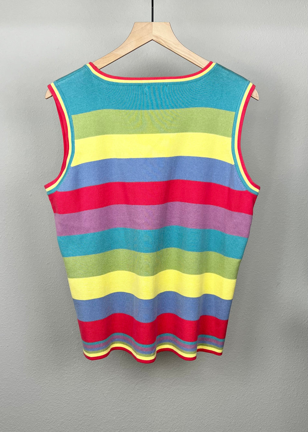 Colorful Scoop Neck Sweater Vest