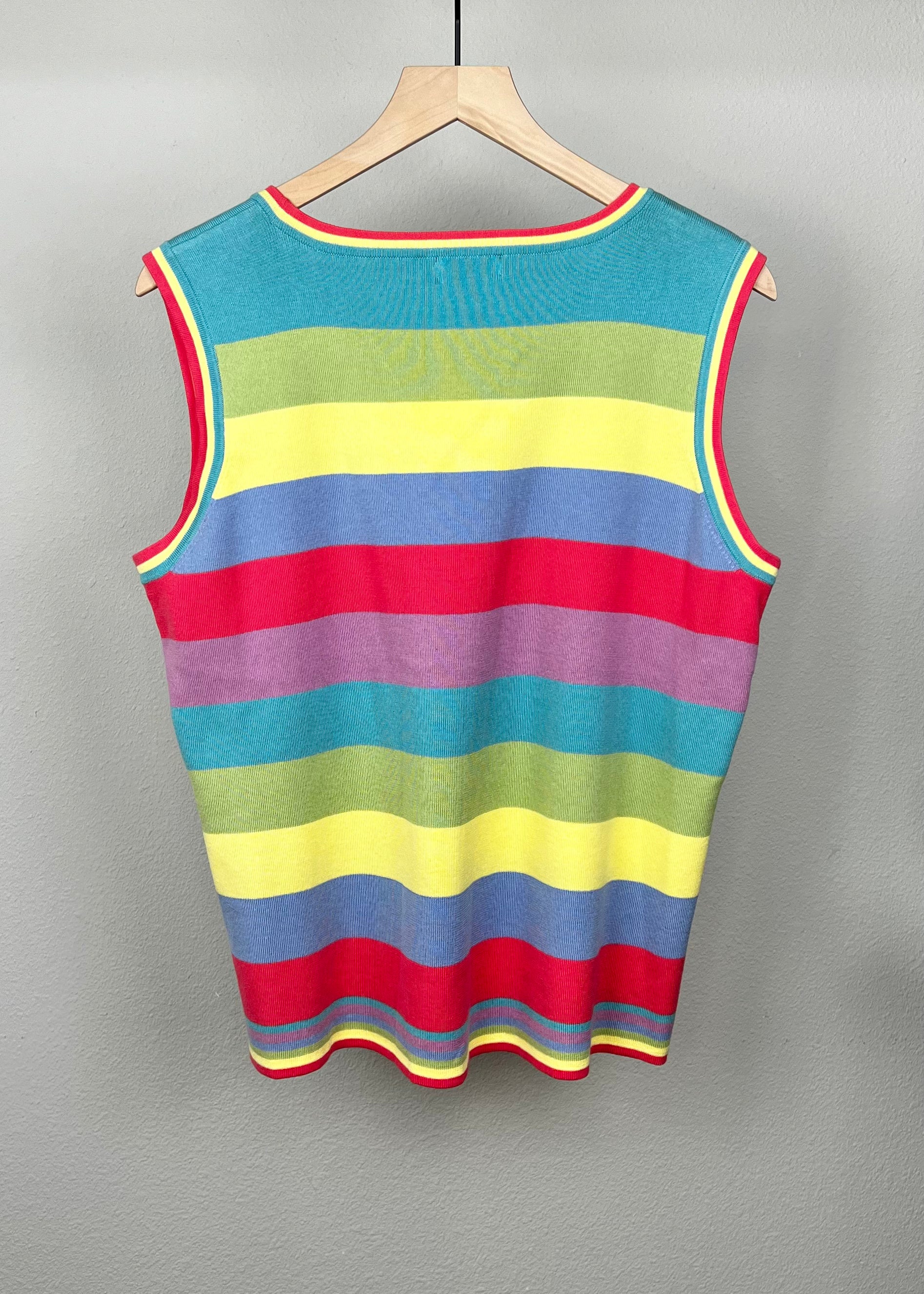 Colorful Scoop Neck Sweater Vest