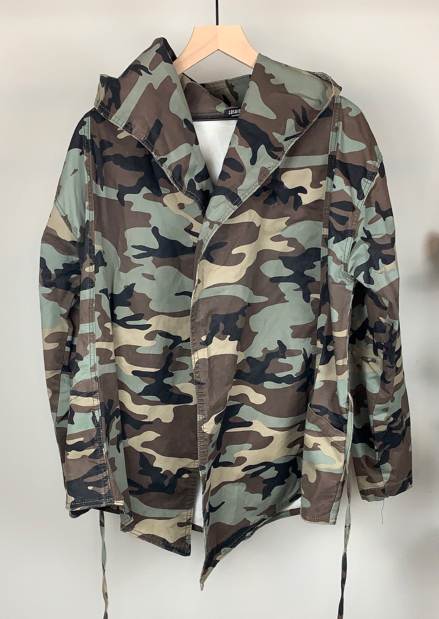 Front Tie Army Fatigue Jacket By Fashion Nova