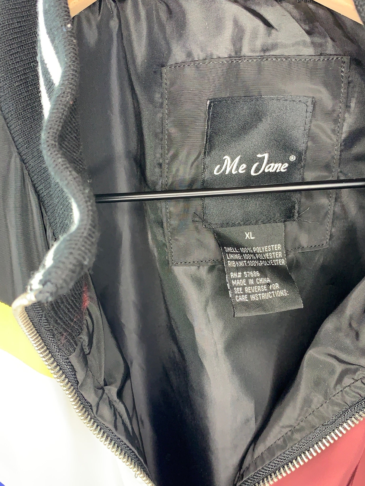 Burgundy and Black Color Block Jacket