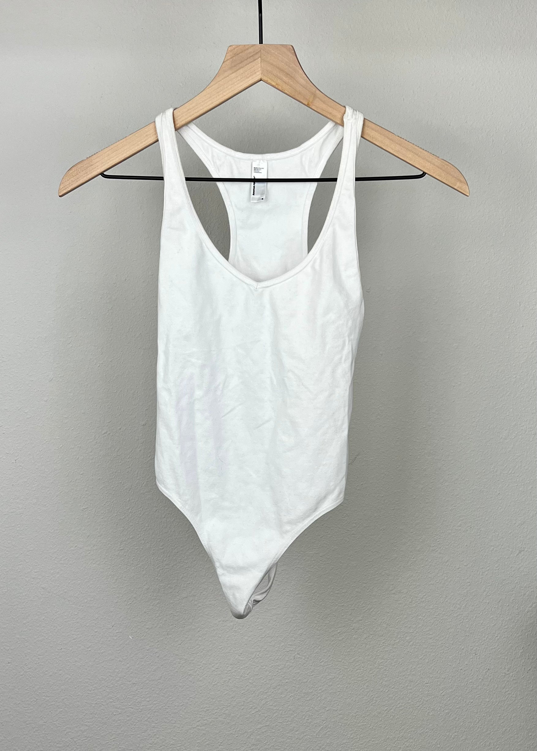 White Cotton Bodysuit By American Apparel