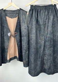 Black Concrete Skirt Set